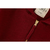 Organic Cotton Knit Cardigan, Red