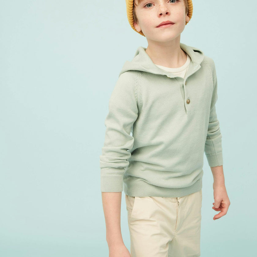 Pale Green Cotton Hoodie