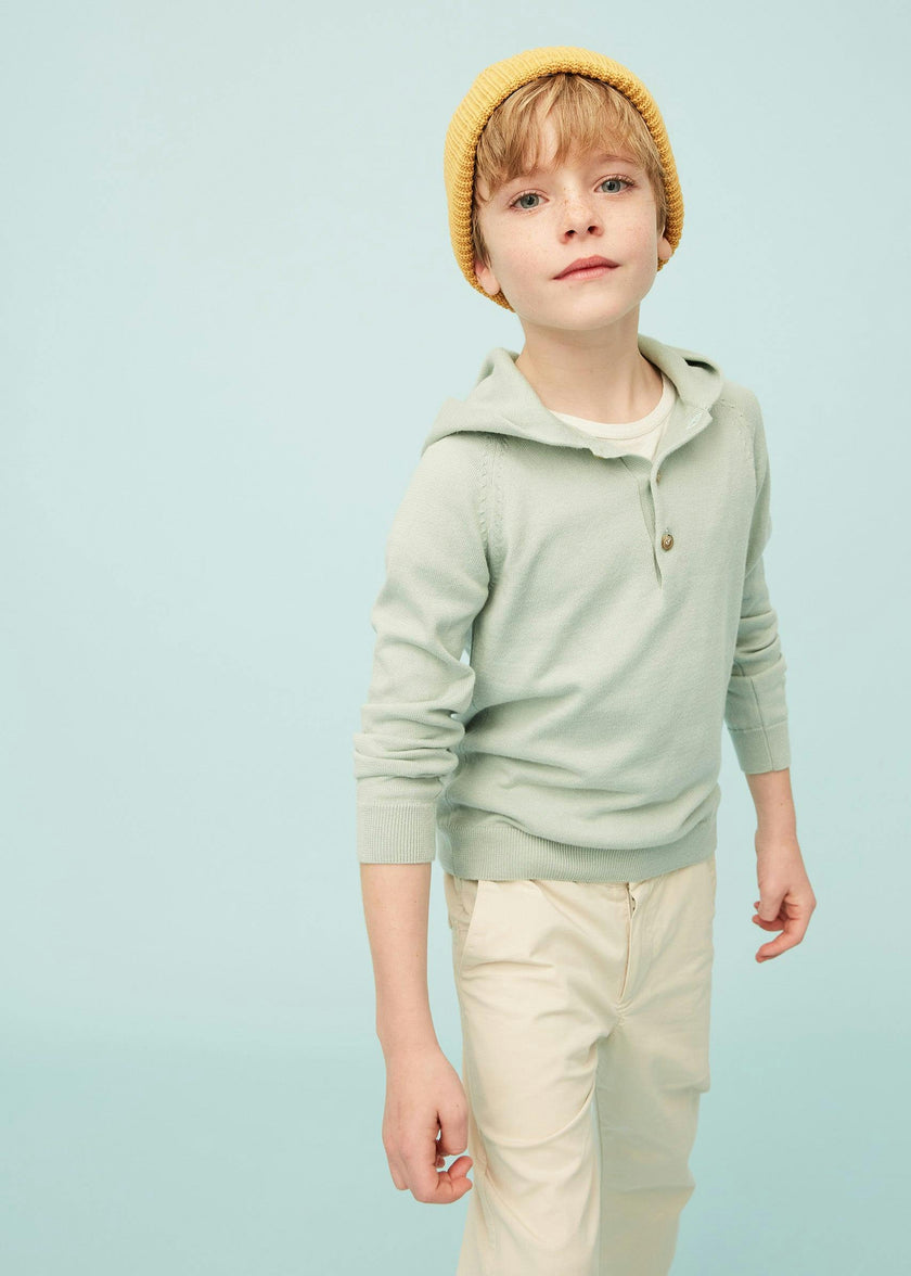 Pale Green Cotton Hoodie