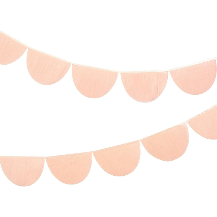 Peach Tissue Paper Scallop Garland Set