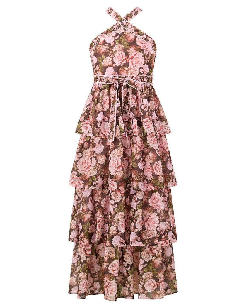 Camellia Halter Neck Maxi Dress