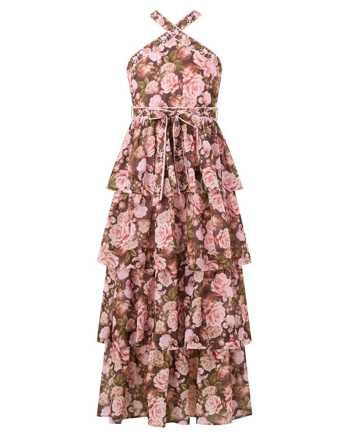 Camellia Halter Neck Maxi Dress