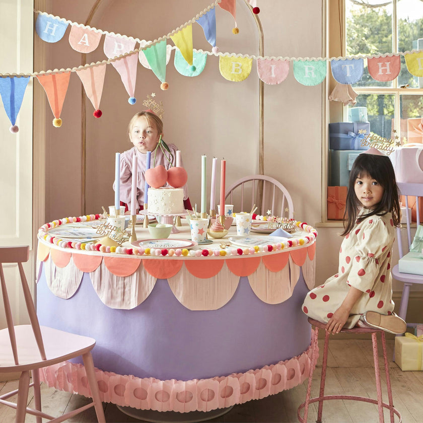 Pastel Pompom Flag Garland