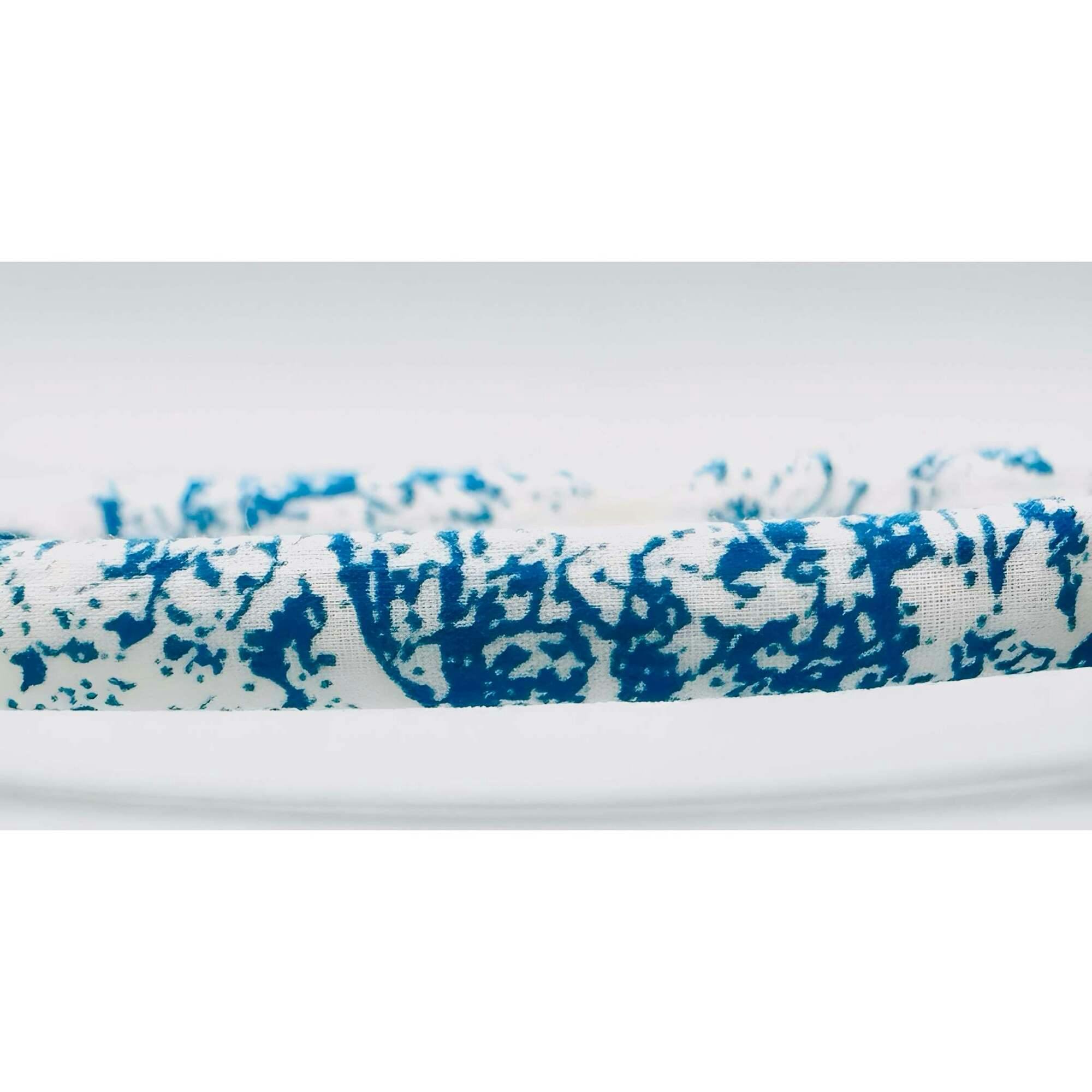 Three Little Bows Headband- Blue Toile