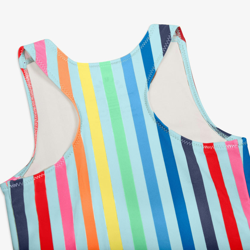 Clearance kids swim tank in rainbow sky stripe