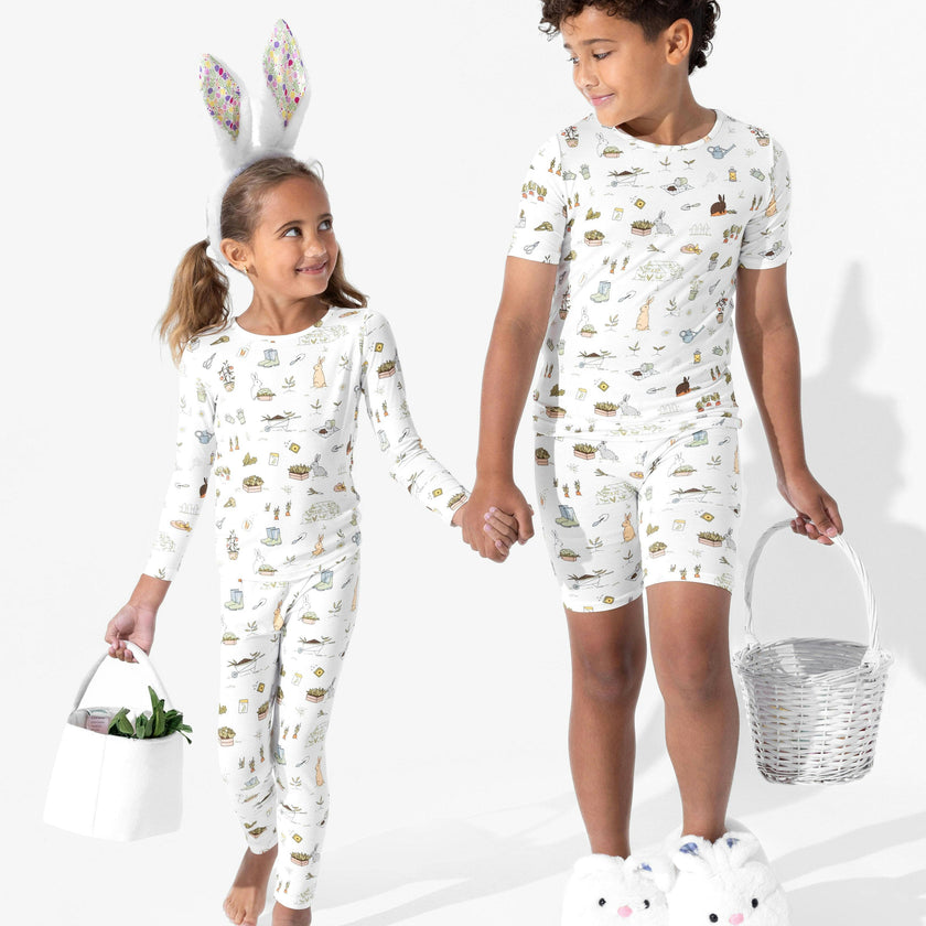 Bunny Garden Bamboo Kids Pajamas