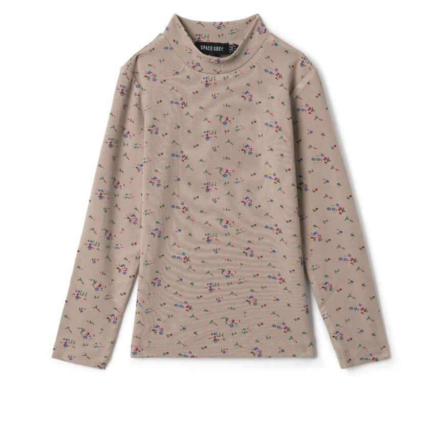 Floral Printed Mock Neck