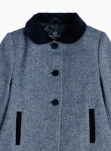 Matilda Swing Coat in Navy Herringbone