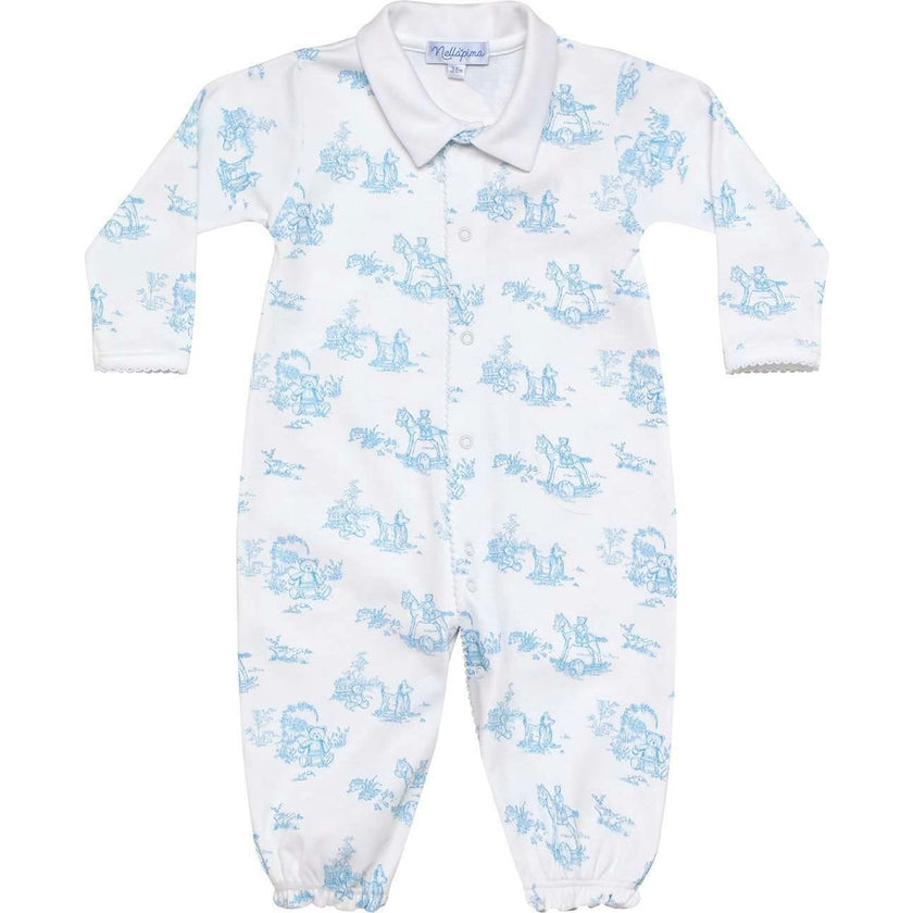 Blue Toile Baby Converter Gown
