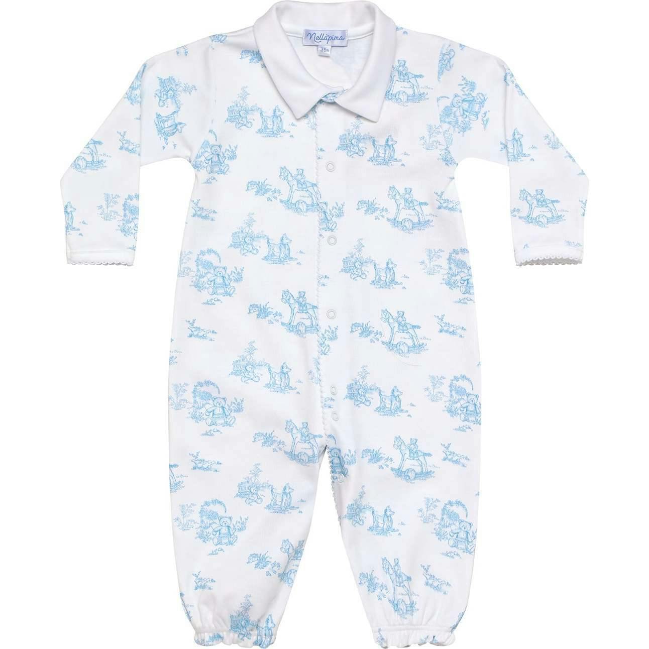 Blue Toile Baby Converter Gown