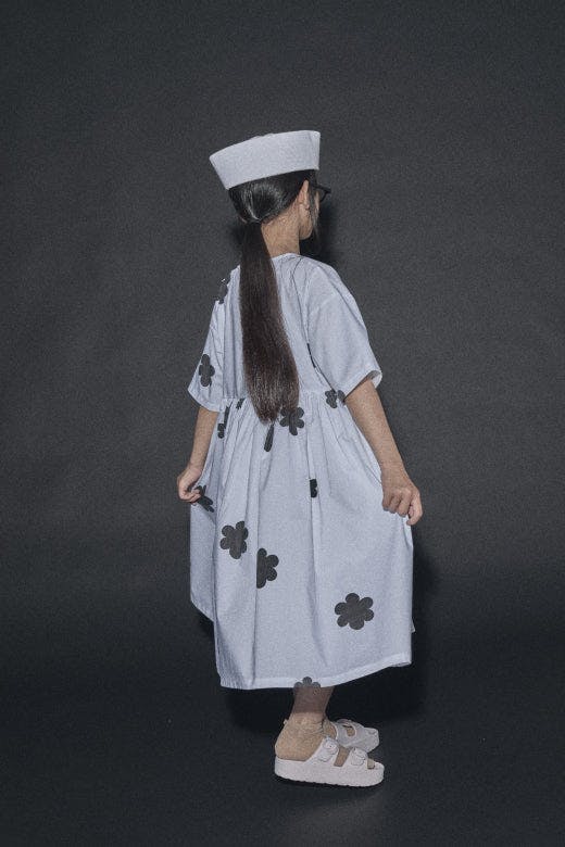 Coral Reef Dress White&Black Flower Print