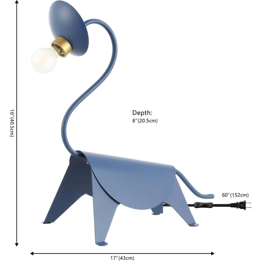 Bradley 16" Modern Industrial Iron Brachiosaurus LED Kids' Lamp