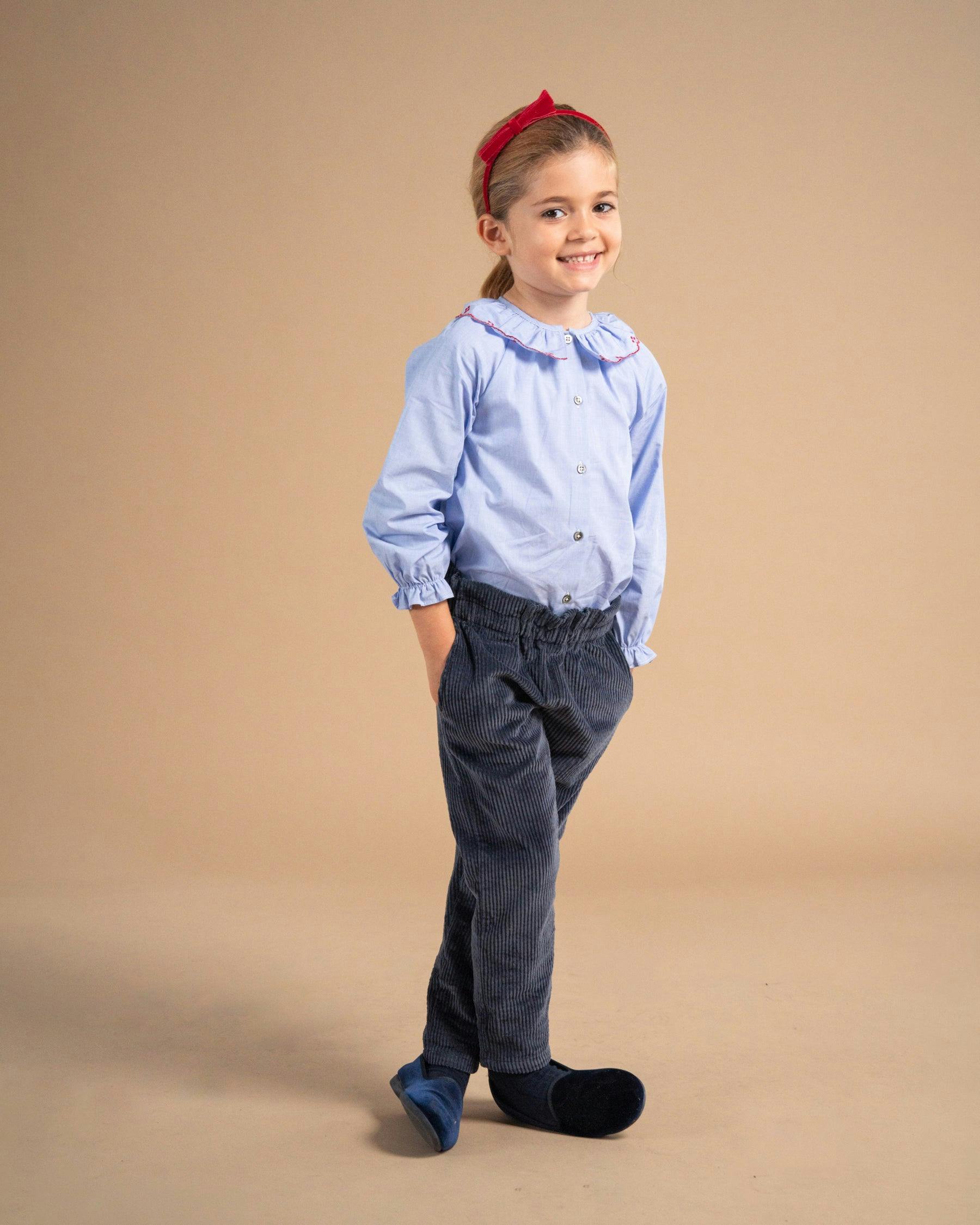 Anaise Blouse Sky Blue Fil a Fil