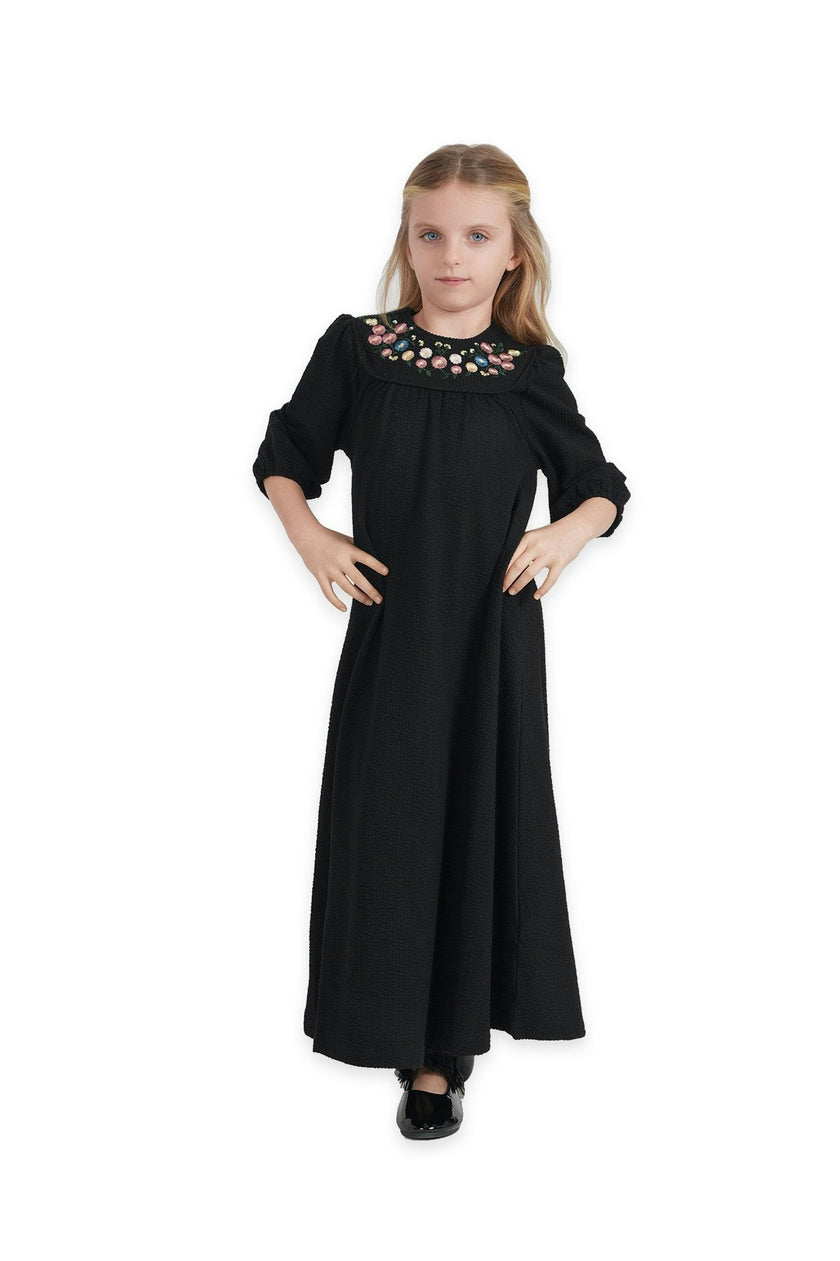 Seersucker Embroiderered Robe