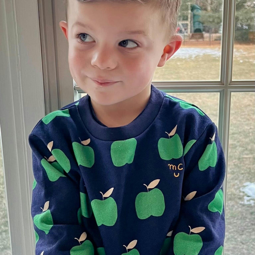 Recycled Cotton Green Apple Kid Sweatshirt