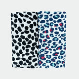 ANIMAL PRINT 2-PACK MUSLIN SQUARES - for 0 to 4 months & 5+ month old babies