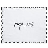 Refined and Enlarged Black Scalloped Challah Cover