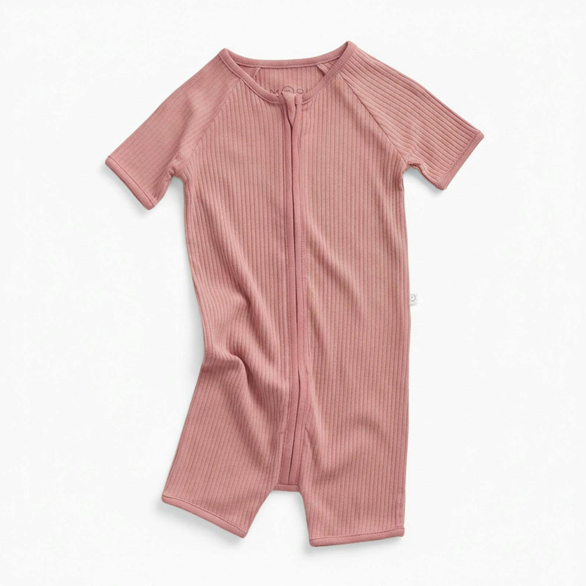 Ribbed Zip Summer Pajamas