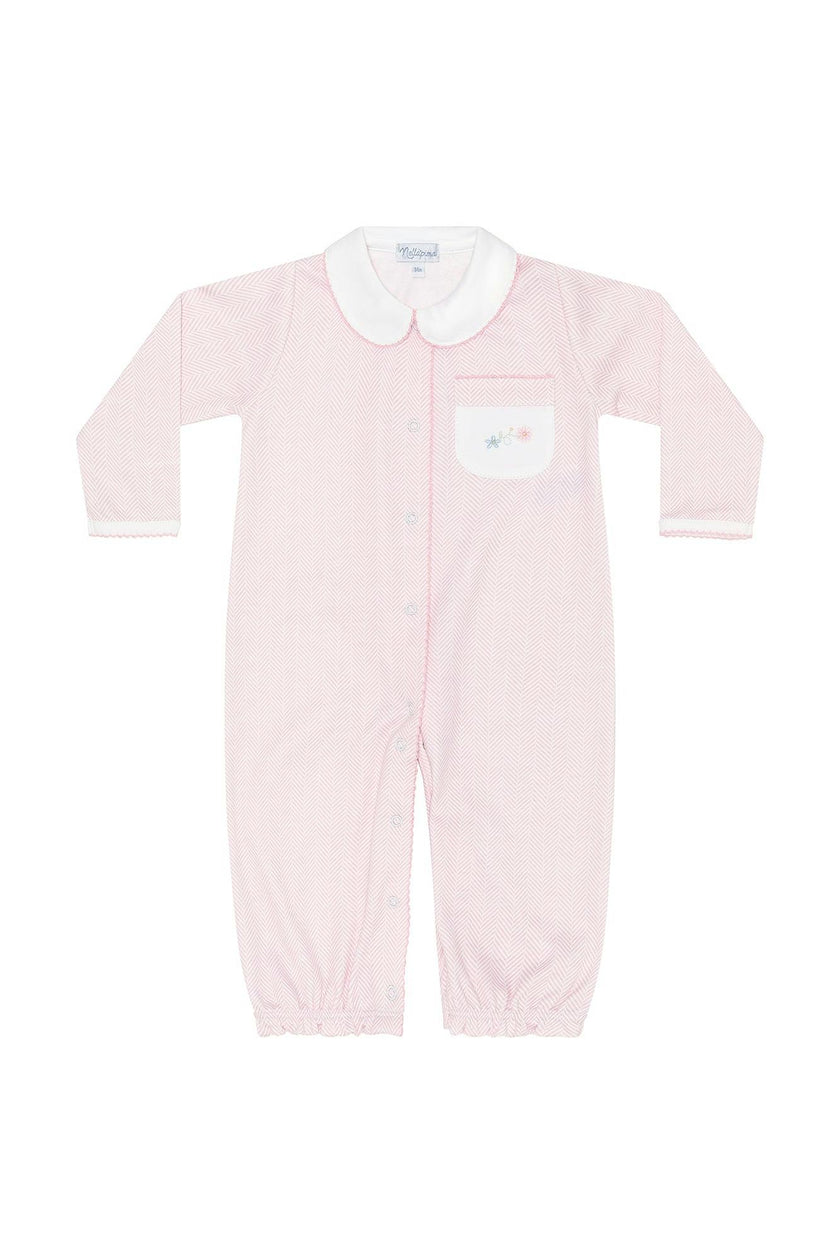 Pink Herringbone Embroidered Converter Gown