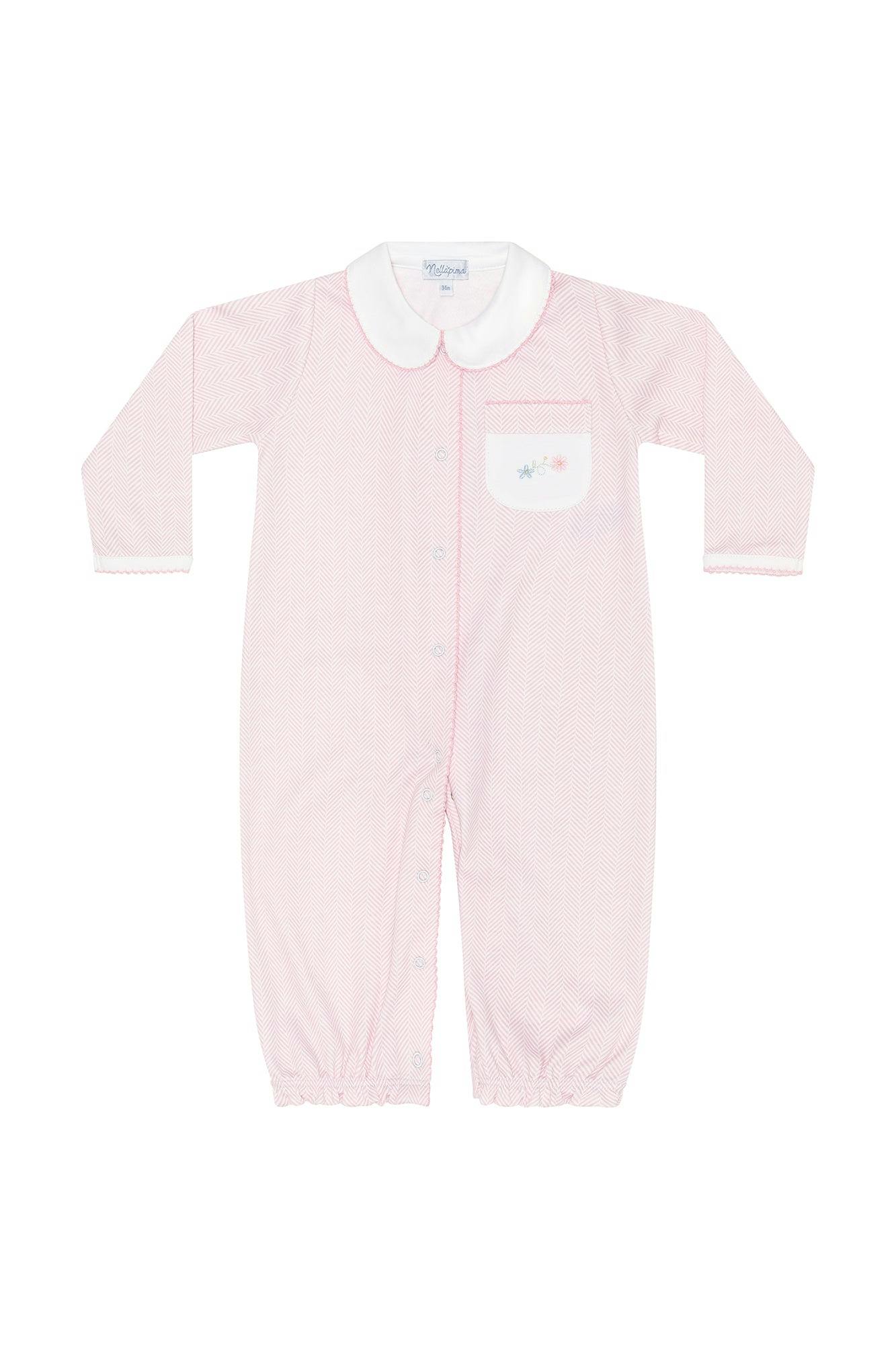 Pink Herringbone Embroidered Converter Gown