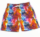 Kids' Colorful Batik Print Quick-Dry Swim Trunks