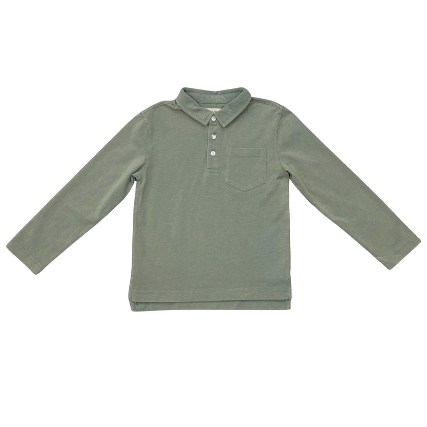 Boys Garment-Washed Collar Shirt in Iceberg