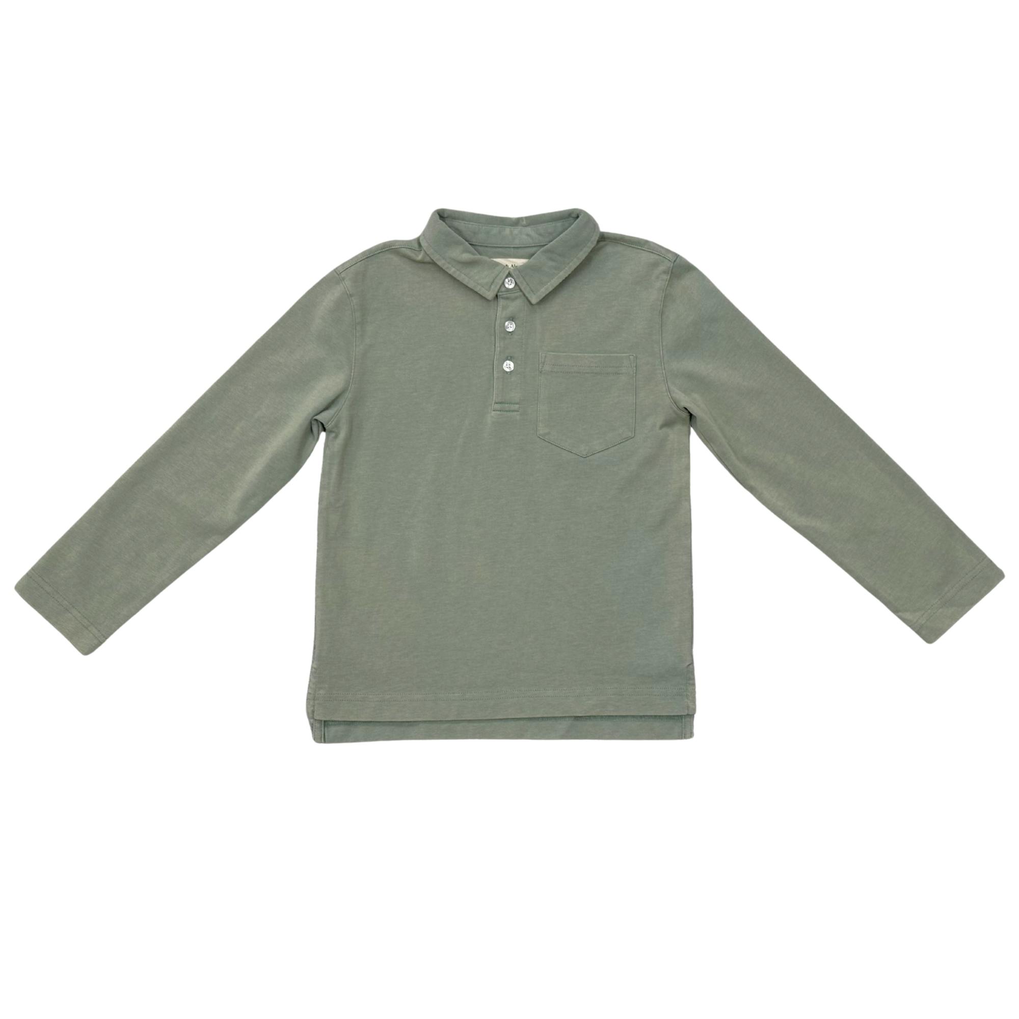 Boys Garment-Washed Collar Shirt in Iceberg