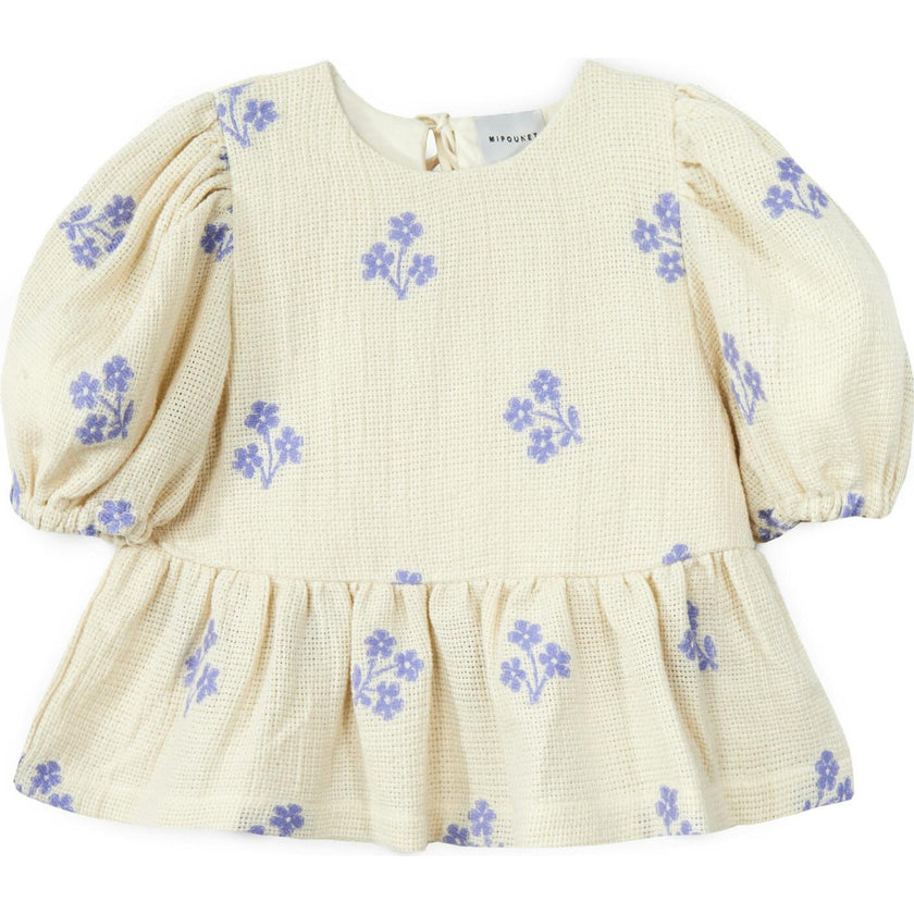Mipounet SS26 Sandrine, Blouse Ecru Blue