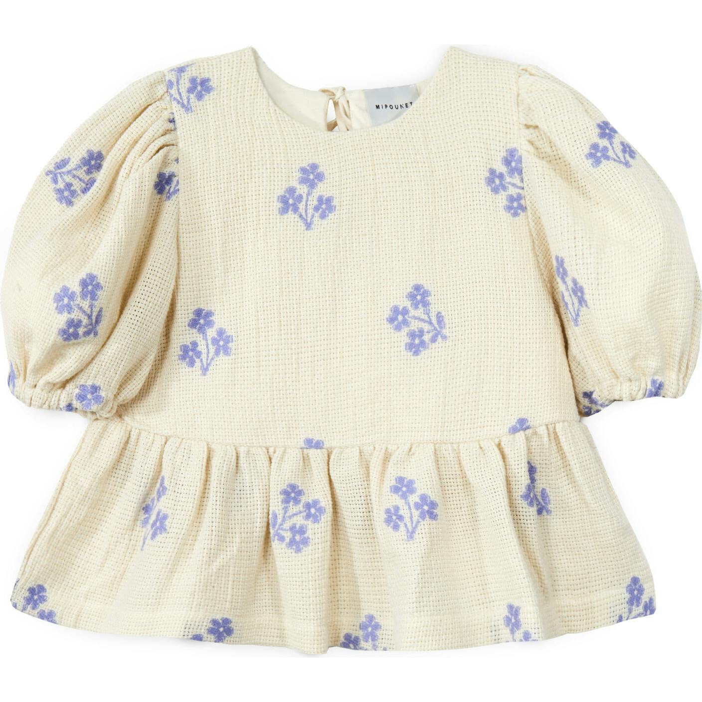 Mipounet SS26 Sandrine, Blouse Ecru Blue