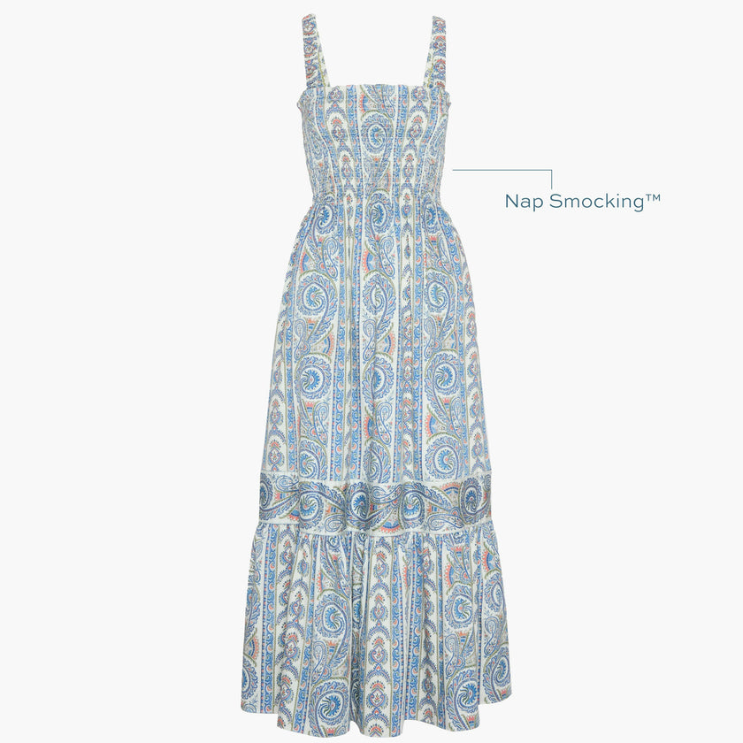 The Anjuli Nap Dress - Blue Corsica Paisley