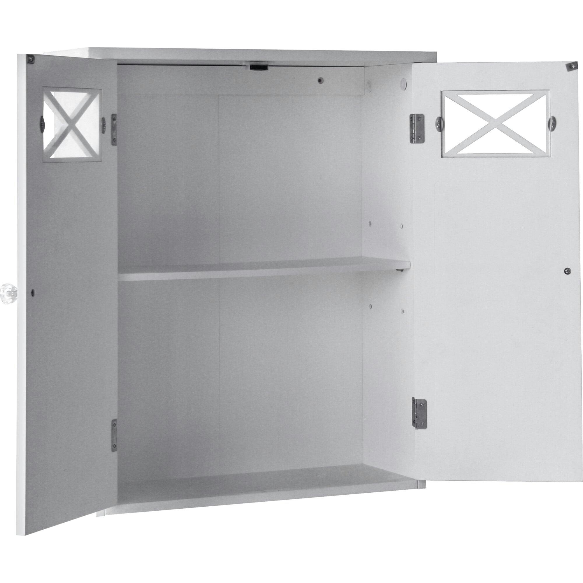 Dawson Wooden Wall Cabinet with Cross Molding and 2 Doors