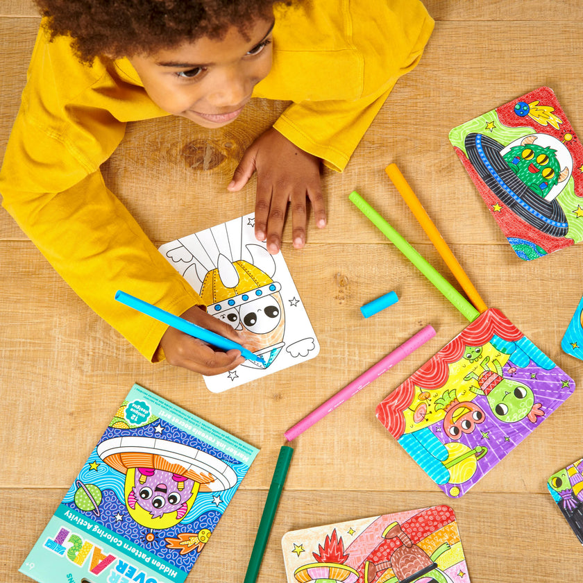 Undercover Art Hidden Pattern Coloring Activity Art Cards - Dino Tales - 12 Cards