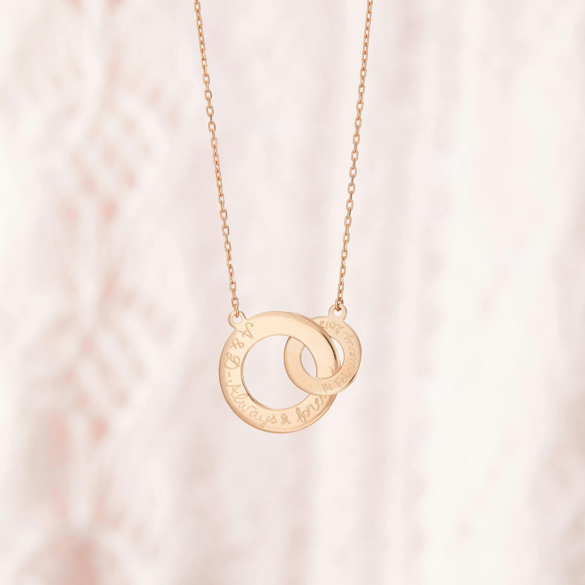 Personalized Intertwined Necklace, 18k Rose Gold Plated