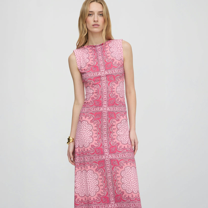 The Sloane Dress - Berry Paisley Scarf