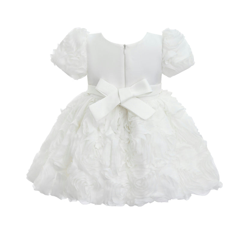 White Bow Rosette Dress