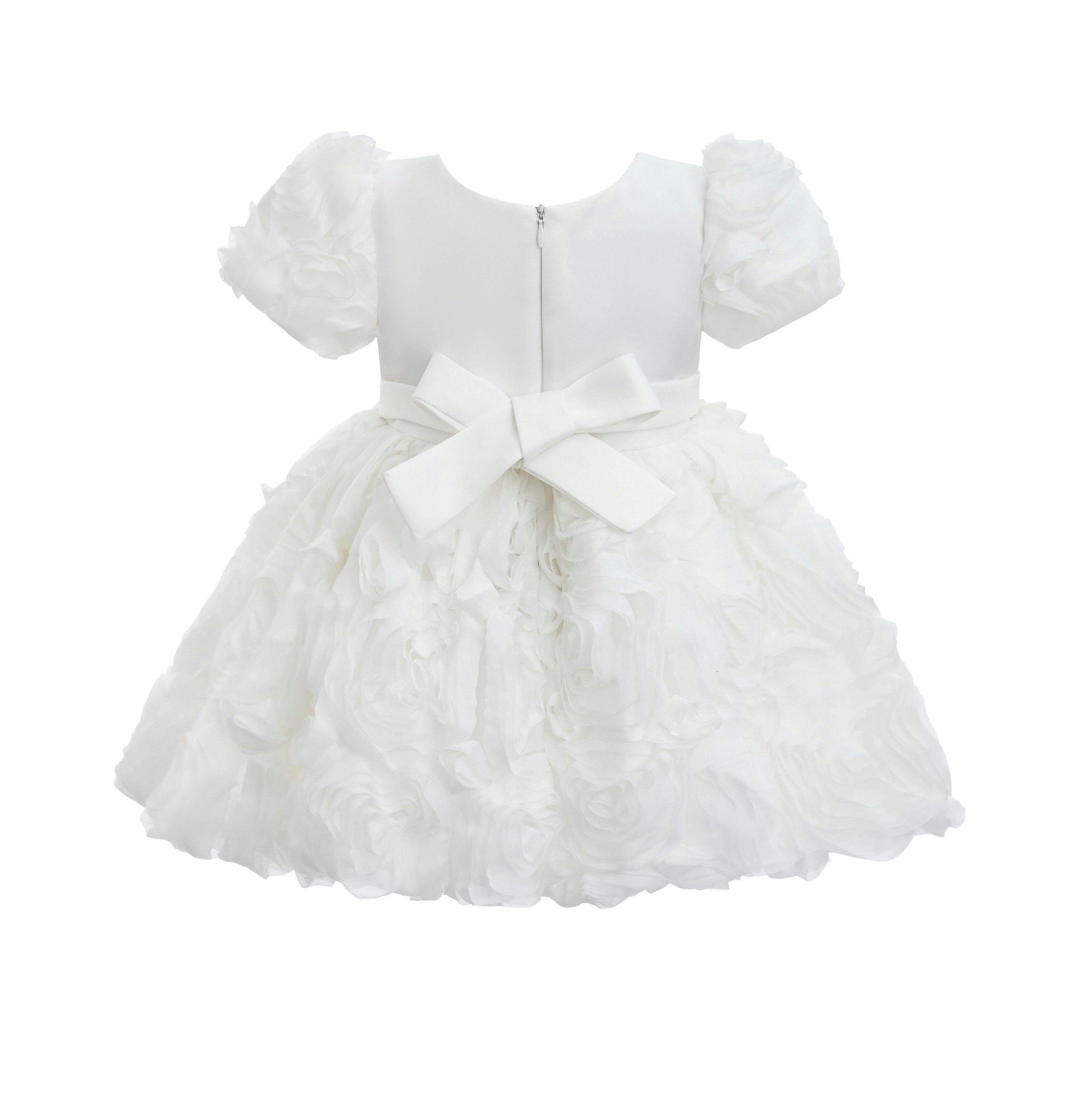 White Bow Rosette Dress