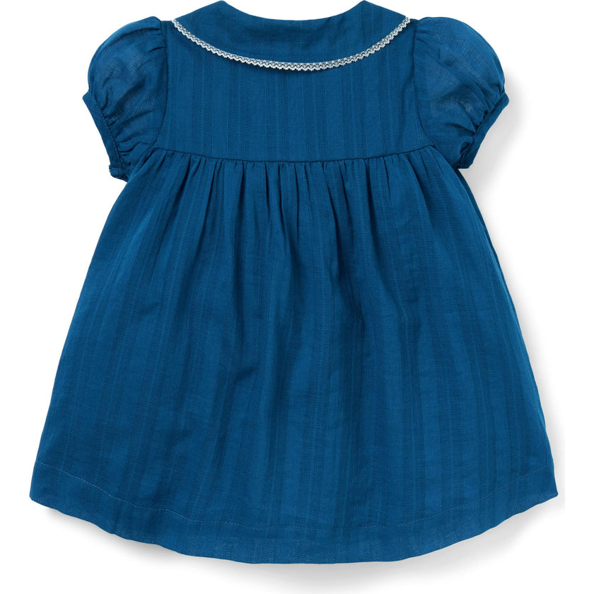 Baby Textured Stripe Collar Dress