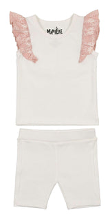 Shoulder Ruffle Top & Short Set