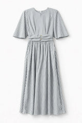 STRIPED BAT-SLEEVE DRESS