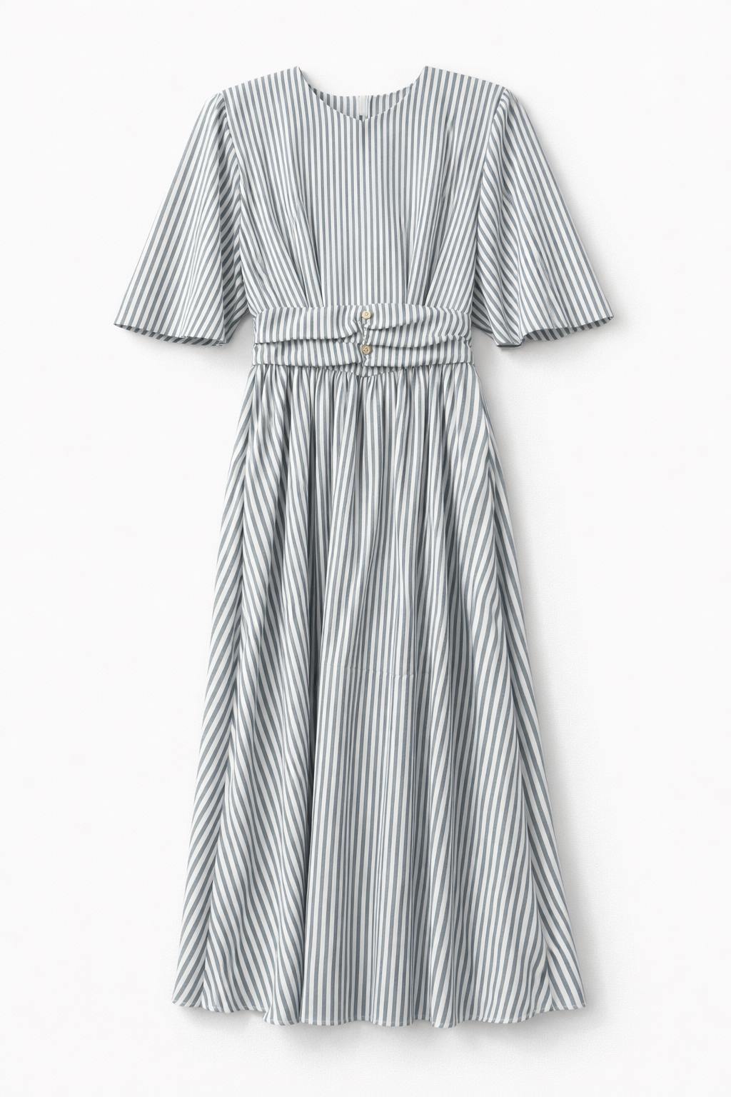 STRIPED BAT-SLEEVE DRESS