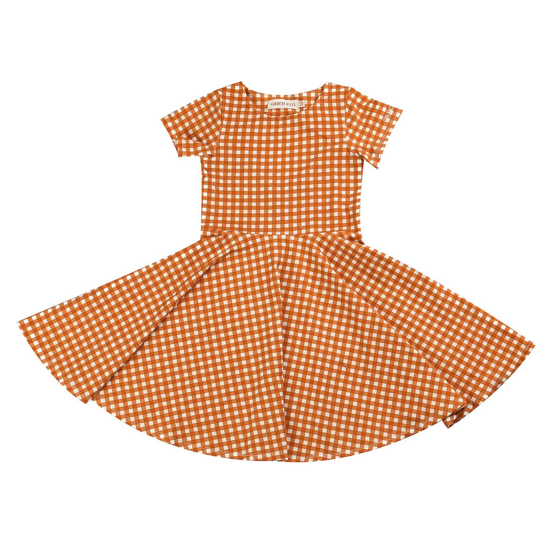 Sweetheart Twirl Dress | Organic Cotton Jersey - Sienna Gingham