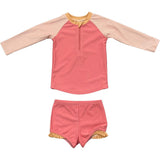 Girl's Zip Rash Guard Swimsuit