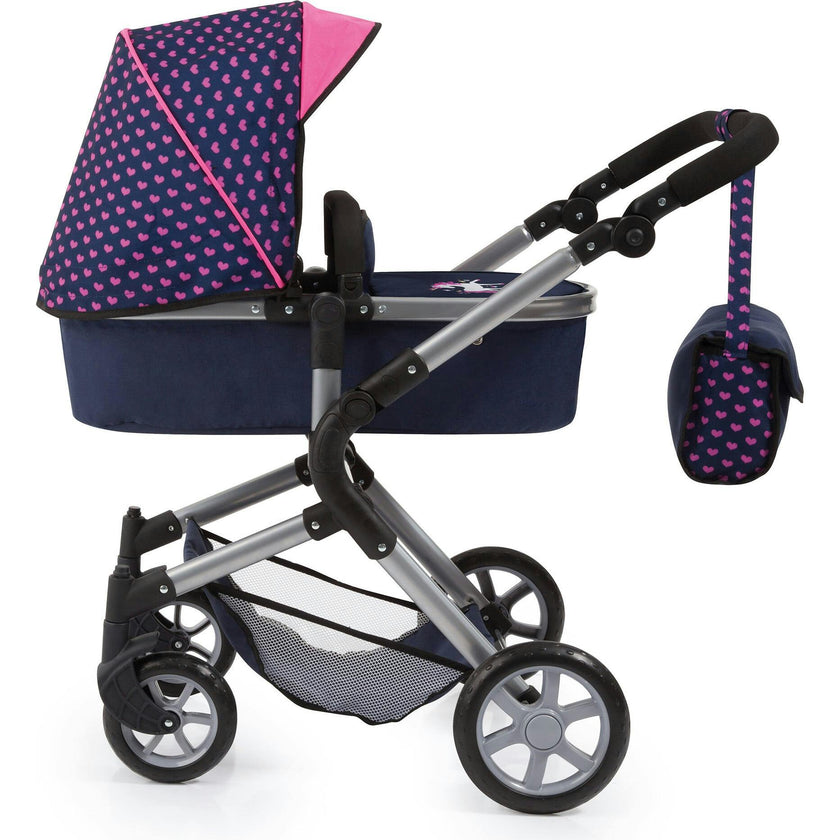 Bayer Design Dolls: Pram Neo City - Blue & Pink