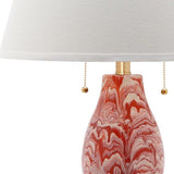 Set of 2 Color Swirls Glass Lamps