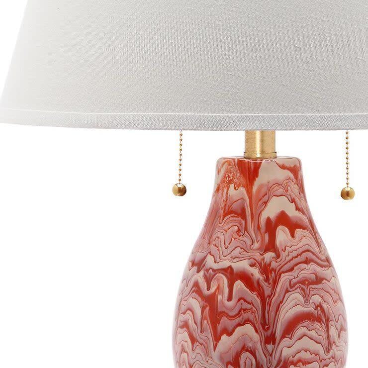 Set of 2 Color Swirls Glass Lamps