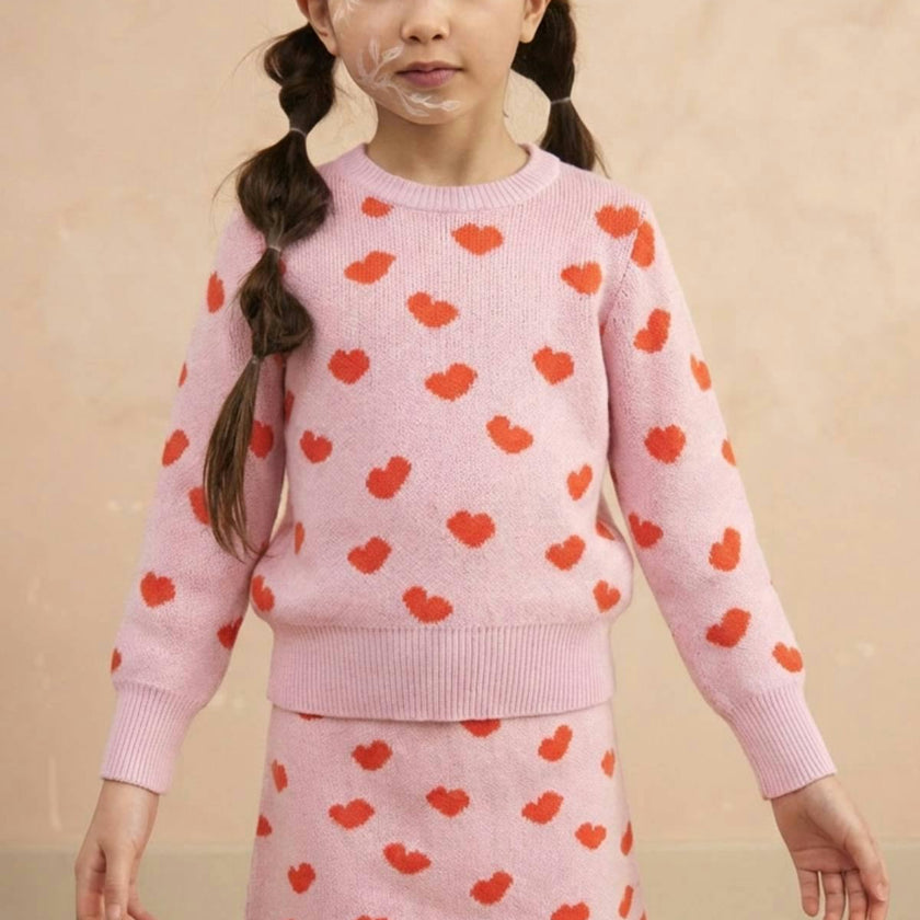 Love Hearts Jumper | Bubble Gum