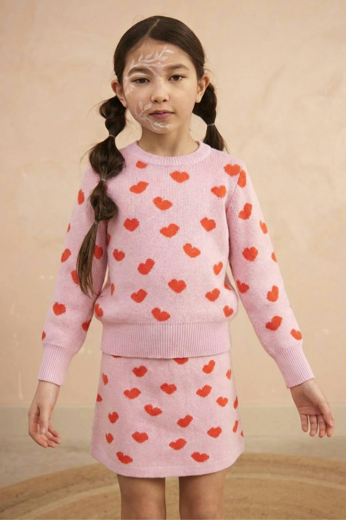 Love Hearts Pencil Skirt | Bubble Gum