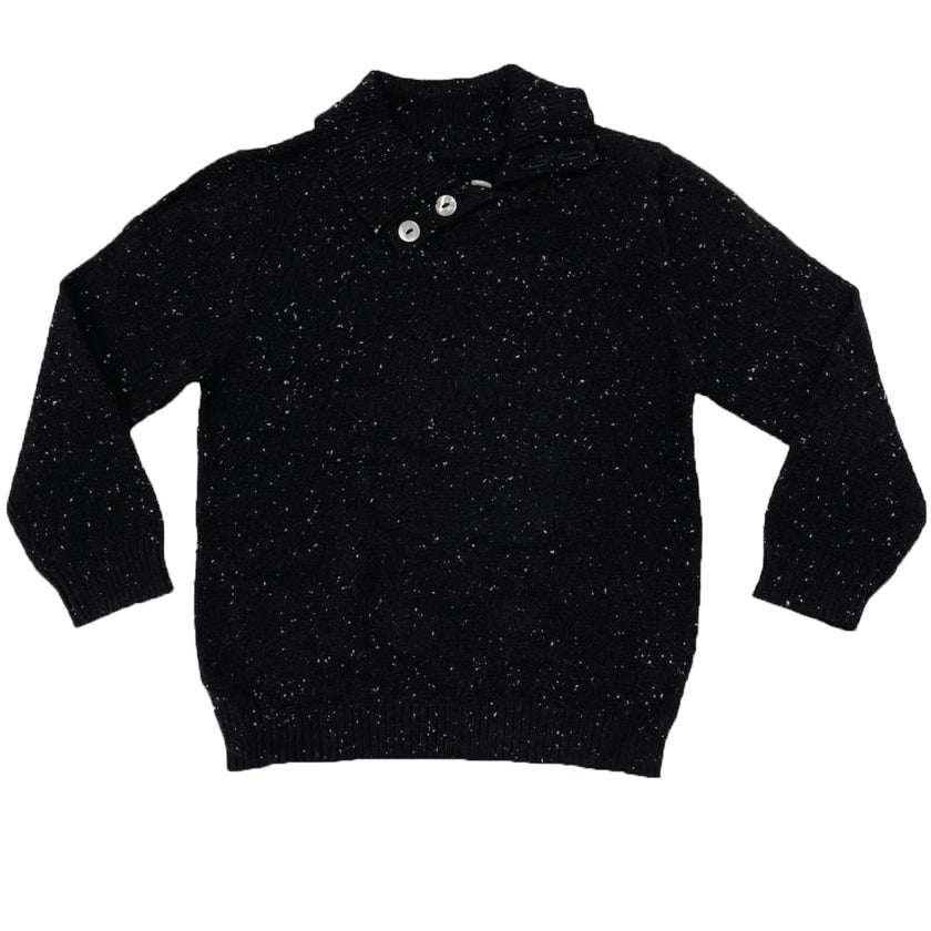 Flecked Diamonds High Neck Buttoned Sweater