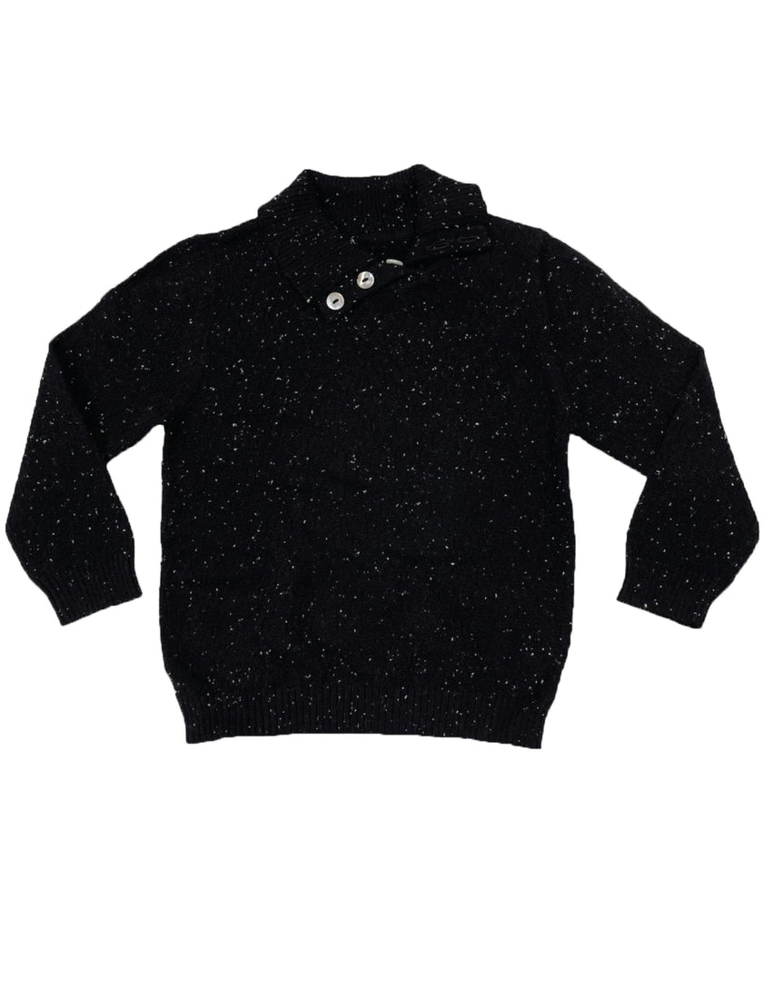 Flecked Diamonds High Neck Buttoned Sweater