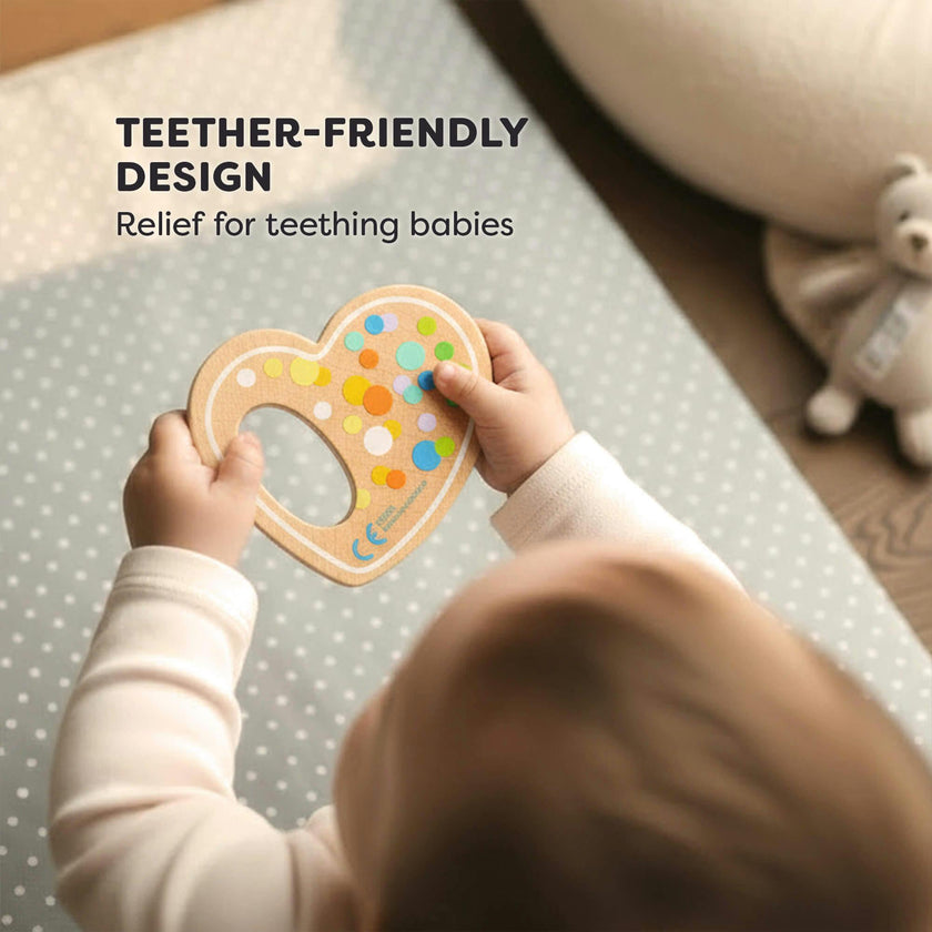Baby Bundle - 3 Wooden Grasping Rattles (Heart, Whale & Elephant)